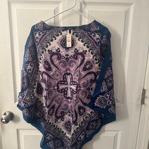 Talbots Paisley Poncho Top L/XL